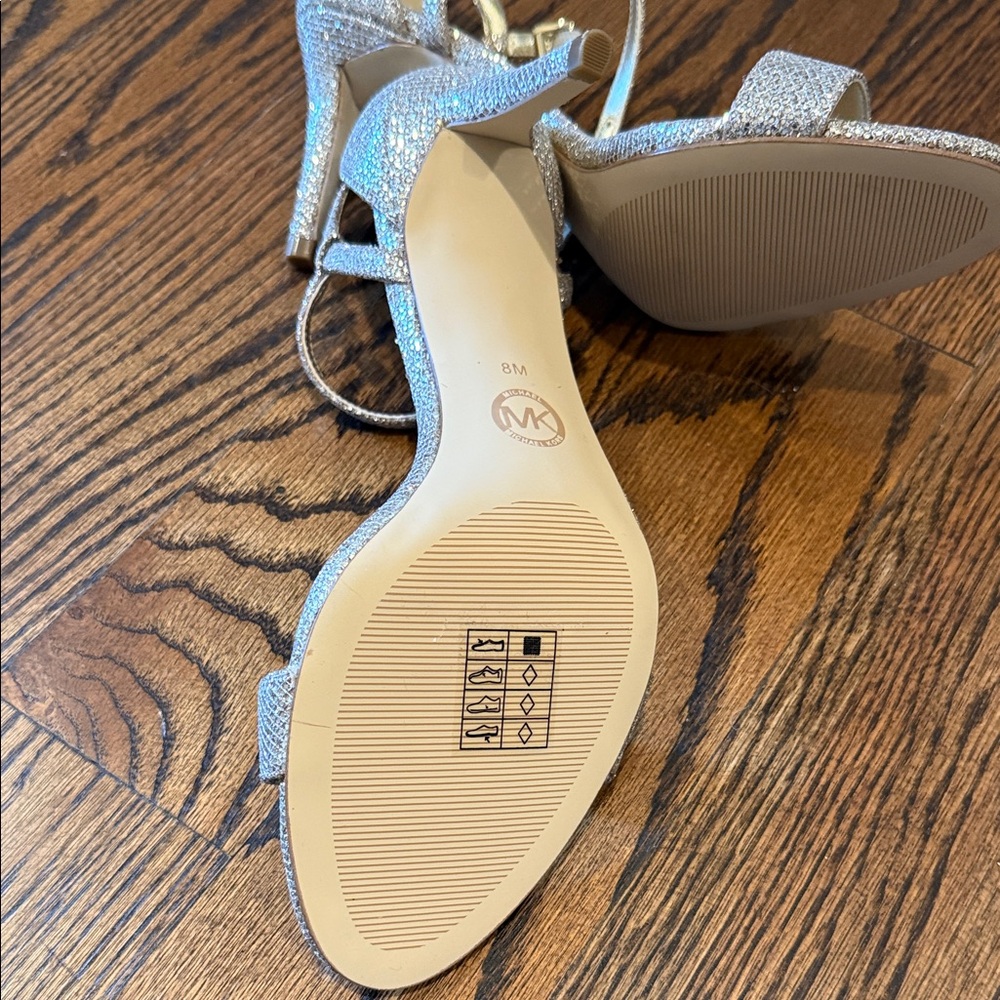 Michael Kors Sparkling Silver Ankle Strap Heels - image 7